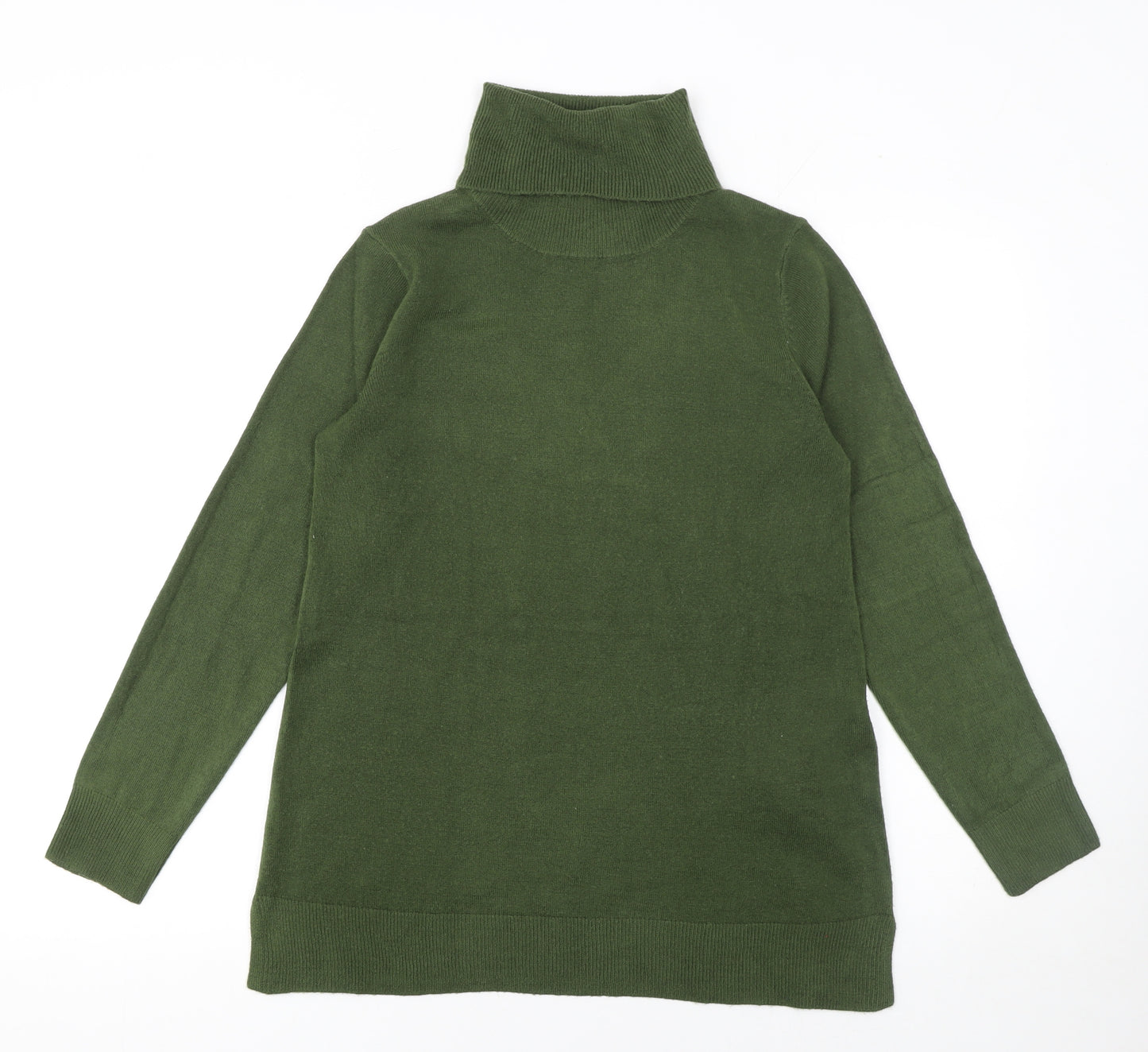 Cortefiel Women Green Roll Neck Acrylic Jumper Size S