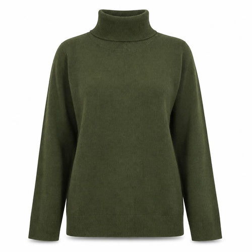 Cortefiel Women Green Roll Neck Acrylic Jumper Size S