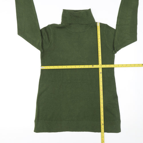 Cortefiel Women Green Roll Neck Acrylic Jumper Size S