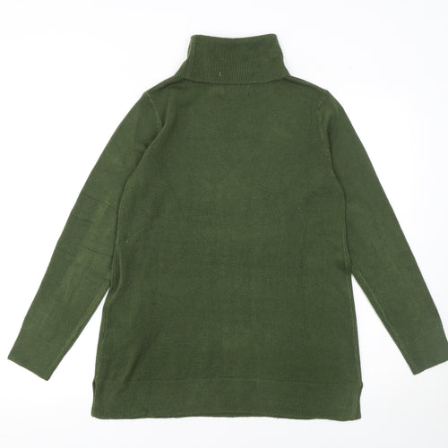 Cortefiel Women Green Roll Neck Acrylic Jumper Size S