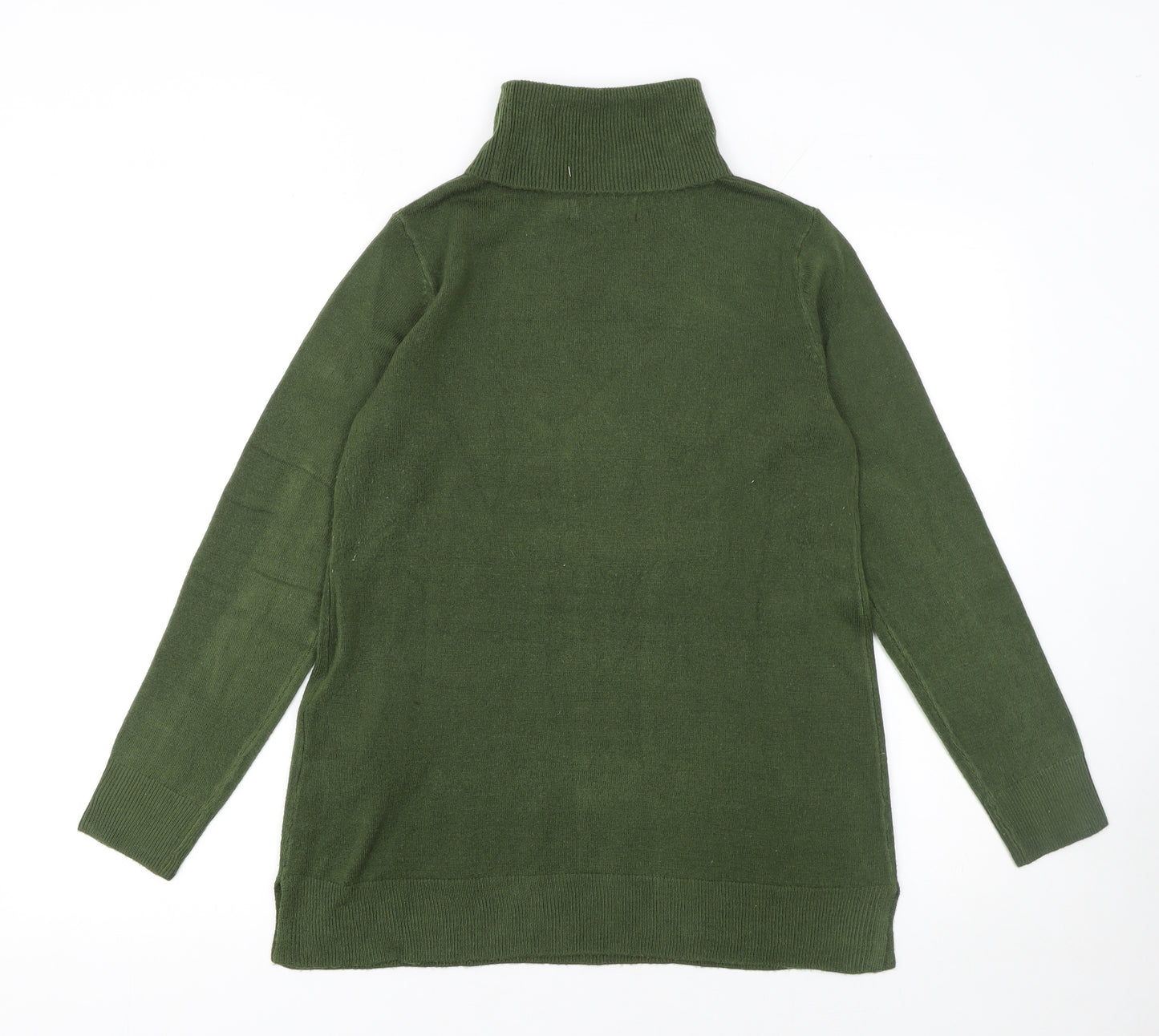 Cortefiel Women Green Roll Neck Acrylic Jumper Size S