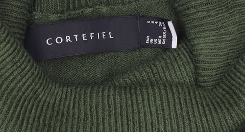 Cortefiel Women Green Roll Neck Acrylic Jumper Size S
