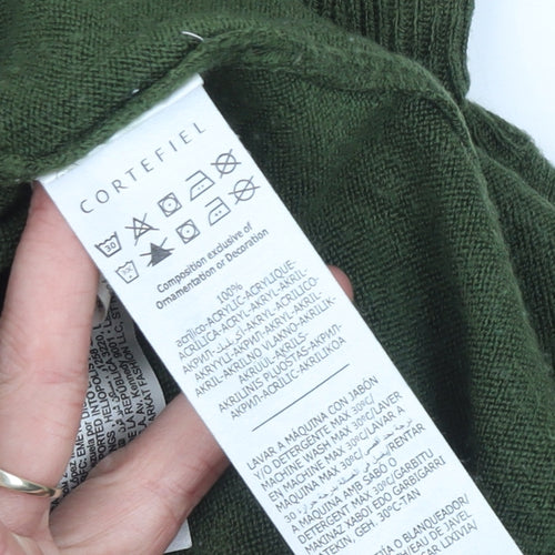 Cortefiel Women Green Roll Neck Acrylic Jumper Size S