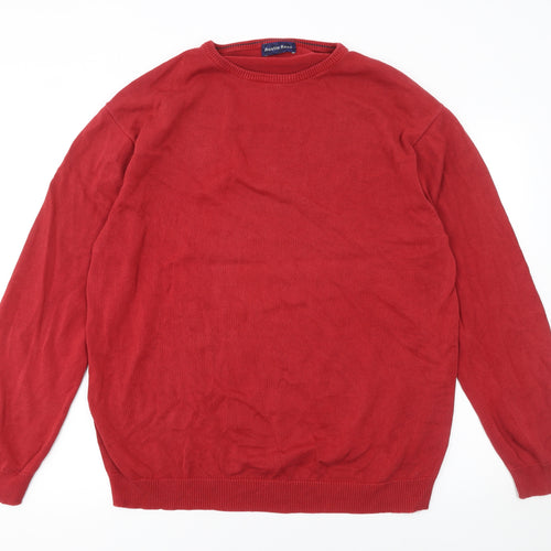 Austin Reed Men's Red XL Cotton Crew Neck Pullover Jumper