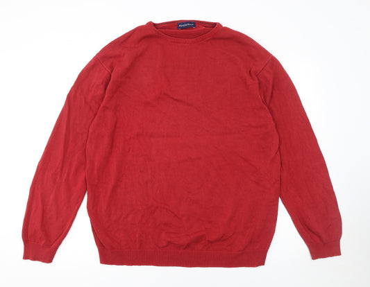 Austin Reed Men's Red XL Cotton Crew Neck Pullover Jumper