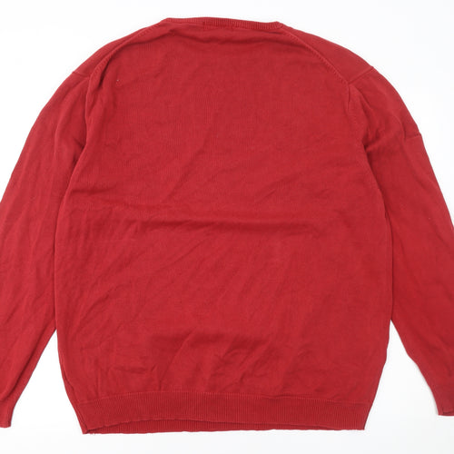 Austin Reed Men's Red XL Cotton Crew Neck Pullover Jumper