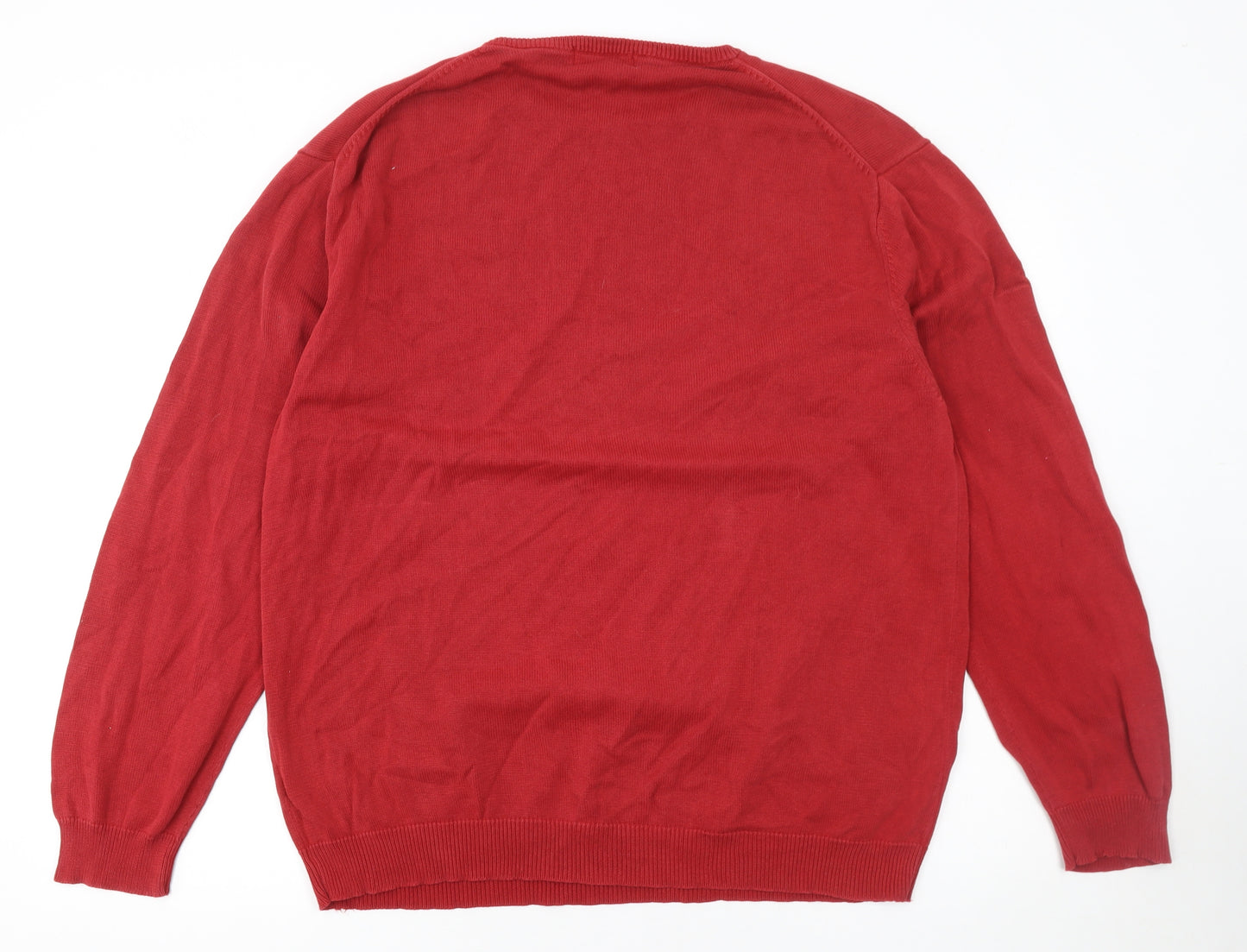 Austin Reed Men's Red XL Cotton Crew Neck Pullover Jumper