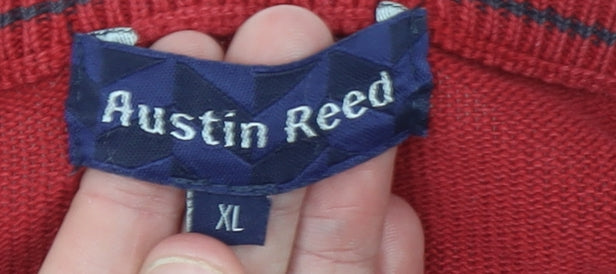 Austin Reed Men's Red XL Cotton Crew Neck Pullover Jumper