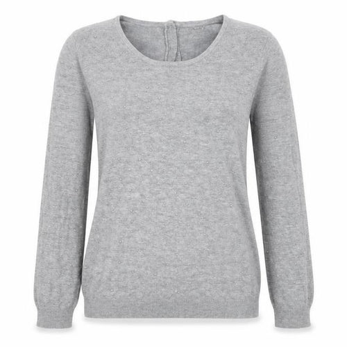 Mango Womens Grey Scoop Neck Long Sleeve Lightweight Jumper Size S