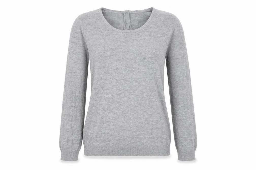 Mango Womens Grey Scoop Neck Long Sleeve Lightweight Jumper Size S