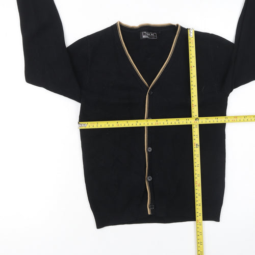 Next Boys Black Cotton Cardigan V-Neck Size 9 Years Classic Button Knit