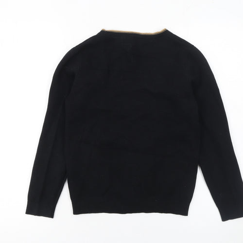 Next Boys Black Cotton Cardigan V-Neck Size 9 Years Classic Button Knit