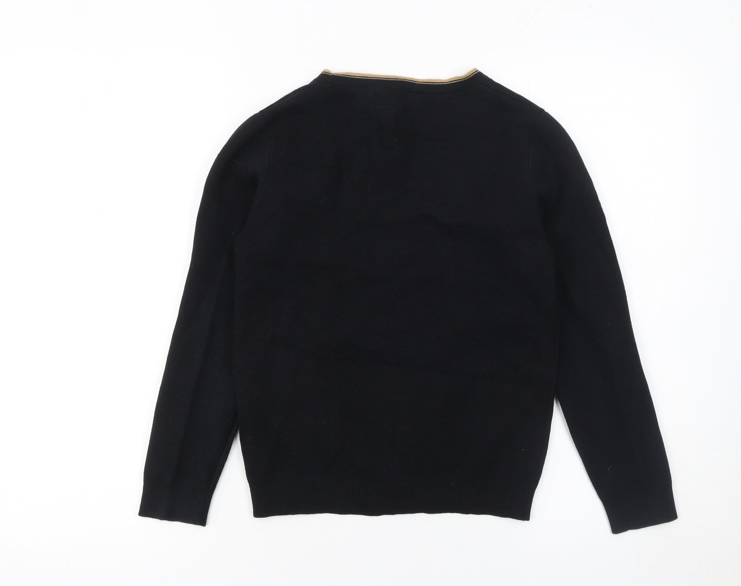 Next Boys Black Cotton Cardigan V-Neck Size 9 Years Classic Button Knit