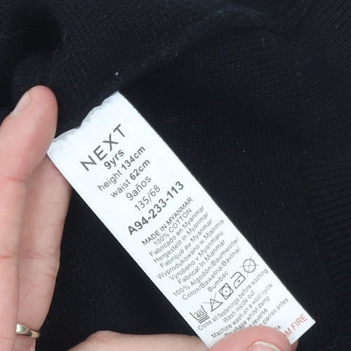 Next Boys Black Cotton Cardigan V-Neck Size 9 Years Classic Button Knit