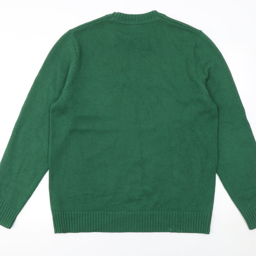 John Lewis Men’s Green Cotton Blend Crew Neck Jumper L