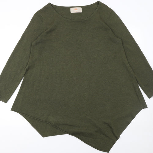 Ginger Toby Women’s Green Asymmetrical Knit Jumper Size S