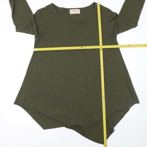 Ginger Toby Women’s Green Asymmetrical Knit Jumper Size S