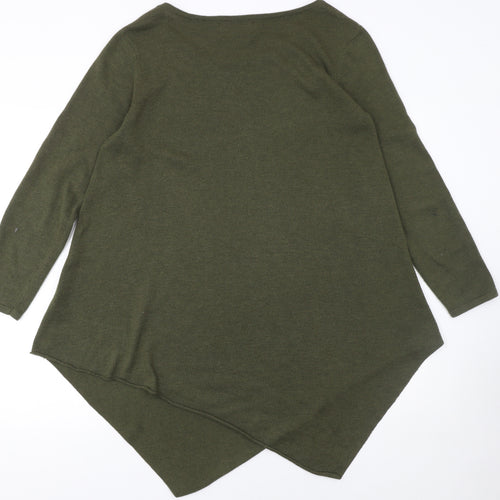 Ginger Toby Women’s Green Asymmetrical Knit Jumper Size S