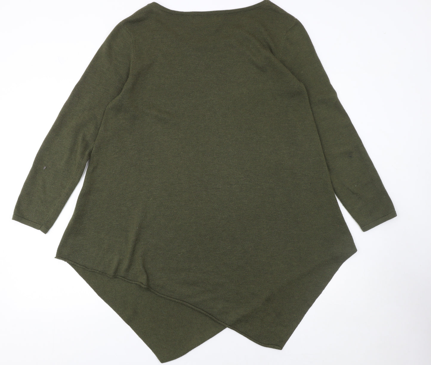Ginger Toby Women’s Green Asymmetrical Knit Jumper Size S