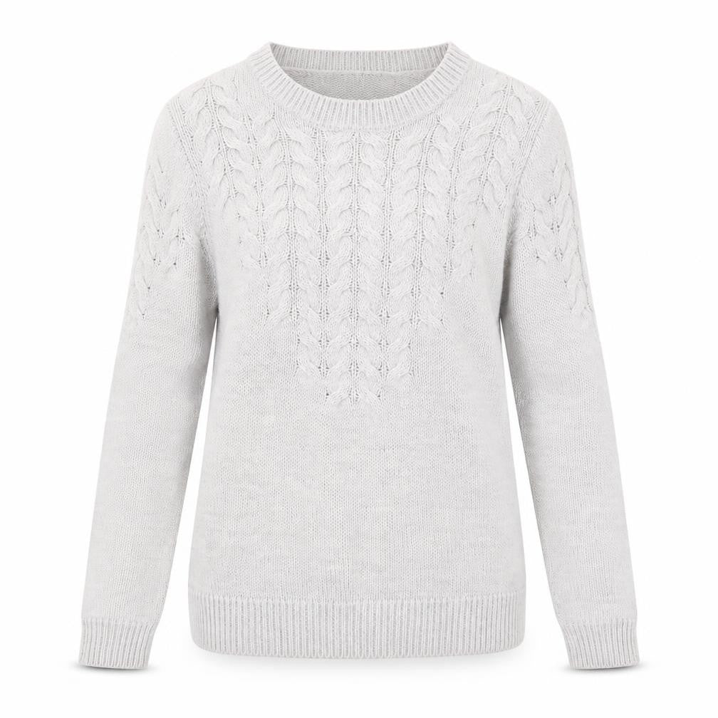 Pied A Terre Women Grey Knit Crew Neck Long Sleeve Pullover Jumper Size 8