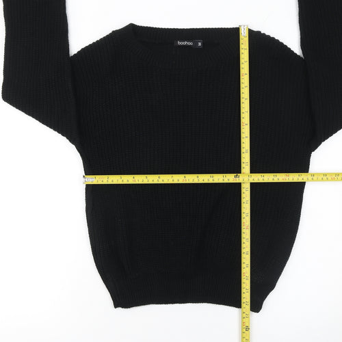 Boohoo Women Black Medium Chunky Knit Acrylic Jumper