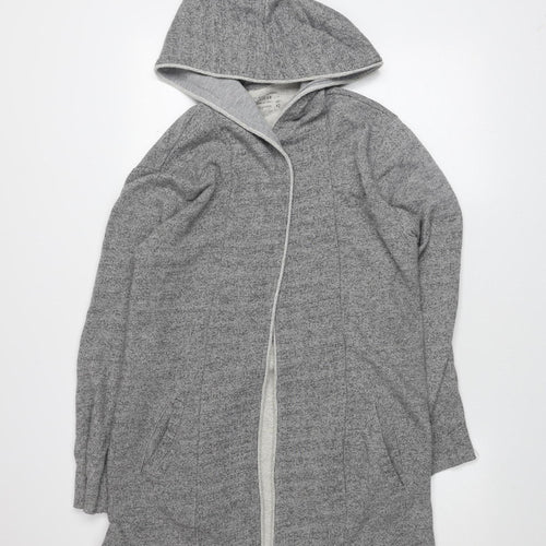 Pull & Bear Women’s Grey Hooded Long Cardigan XL Cotton Blend