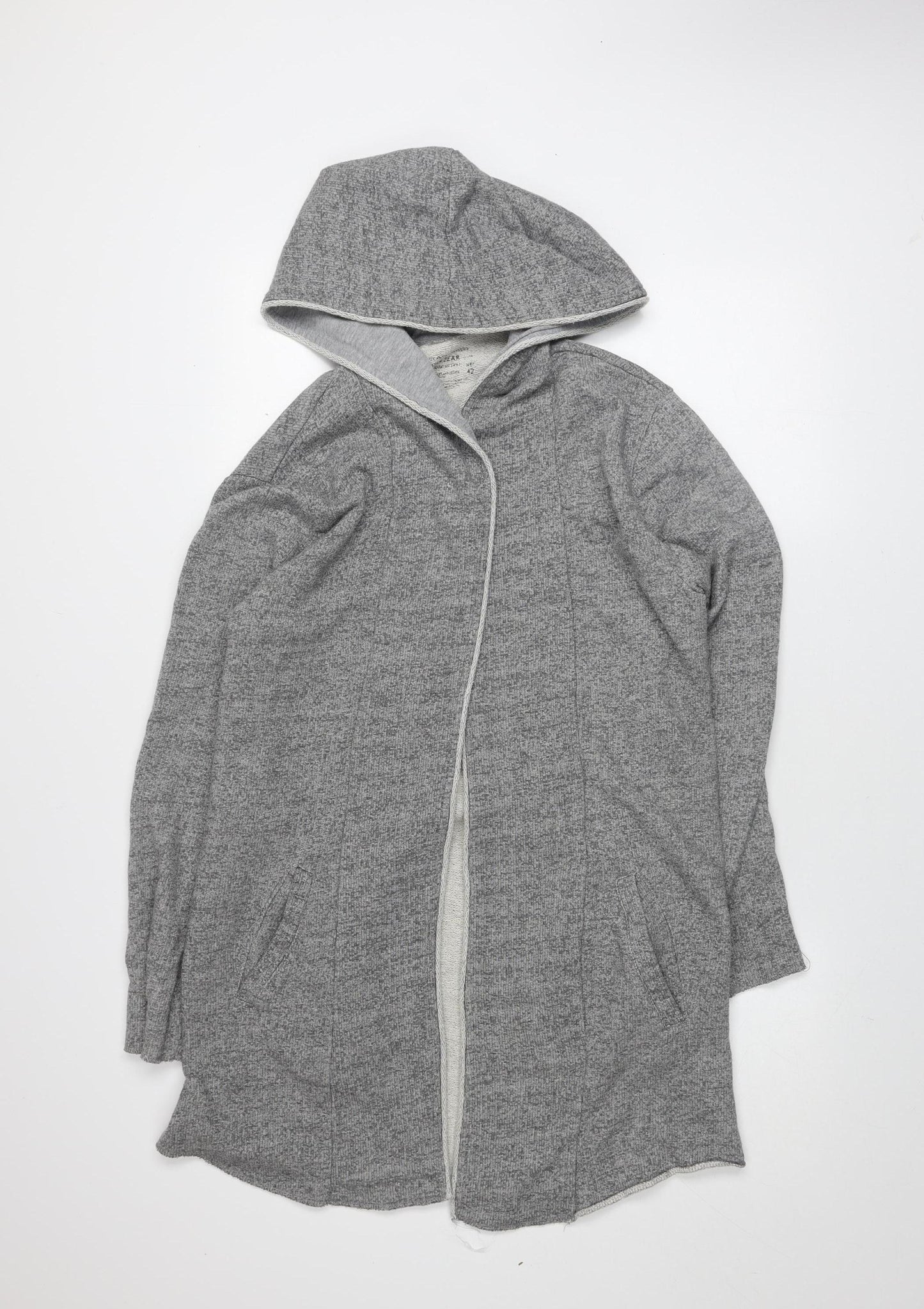 Pull & Bear Women’s Grey Hooded Long Cardigan XL Cotton Blend