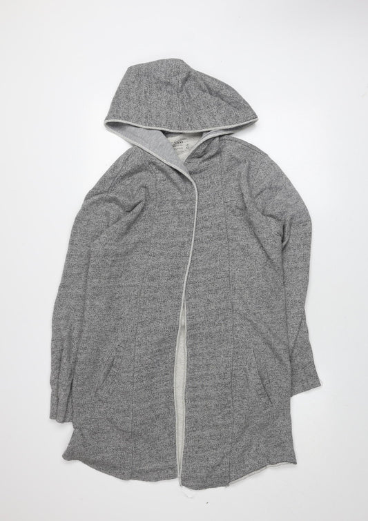 Pull & Bear Women’s Grey Hooded Long Cardigan XL Cotton Blend