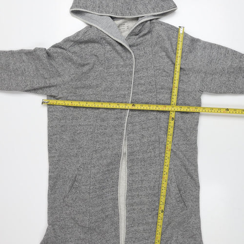 Pull & Bear Women’s Grey Hooded Long Cardigan XL Cotton Blend