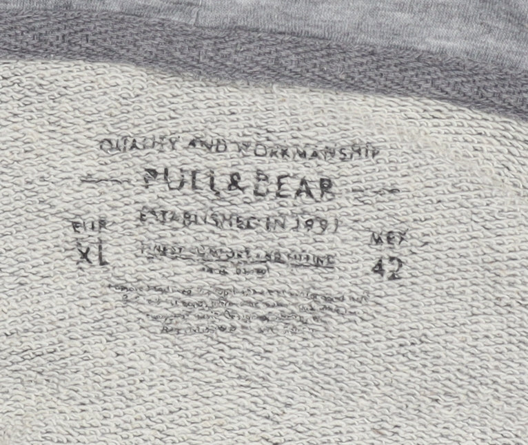 Pull & Bear Women’s Grey Hooded Long Cardigan XL Cotton Blend