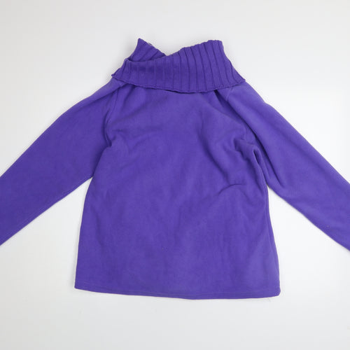 Atlas For Women Purple Embroidered Fleece Sweatshirt UK 12-14