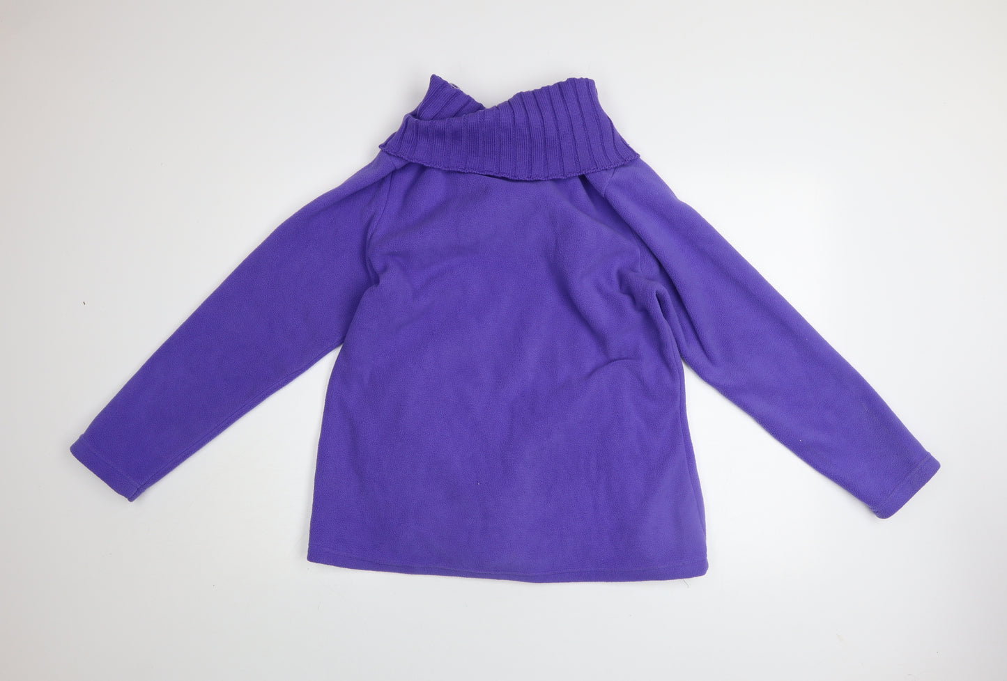 Atlas For Women Purple Embroidered Fleece Sweatshirt UK 12-14