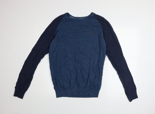 Kingpin Jeans Men's Blue Cotton Crew Neck Pullover Jumper L