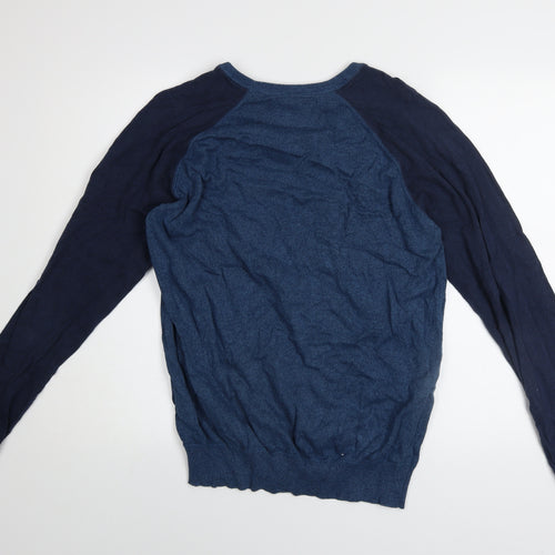 Kingpin Jeans Men's Blue Cotton Crew Neck Pullover Jumper L