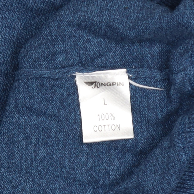 Kingpin Jeans Men's Blue Cotton Crew Neck Pullover Jumper L