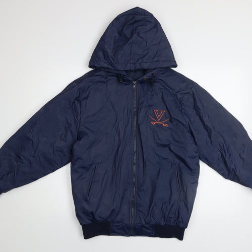 Steve & Barry's Men's Blue Hooded Bomber Jacket S