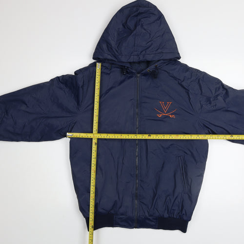 Steve & Barry's Men's Blue Hooded Bomber Jacket S