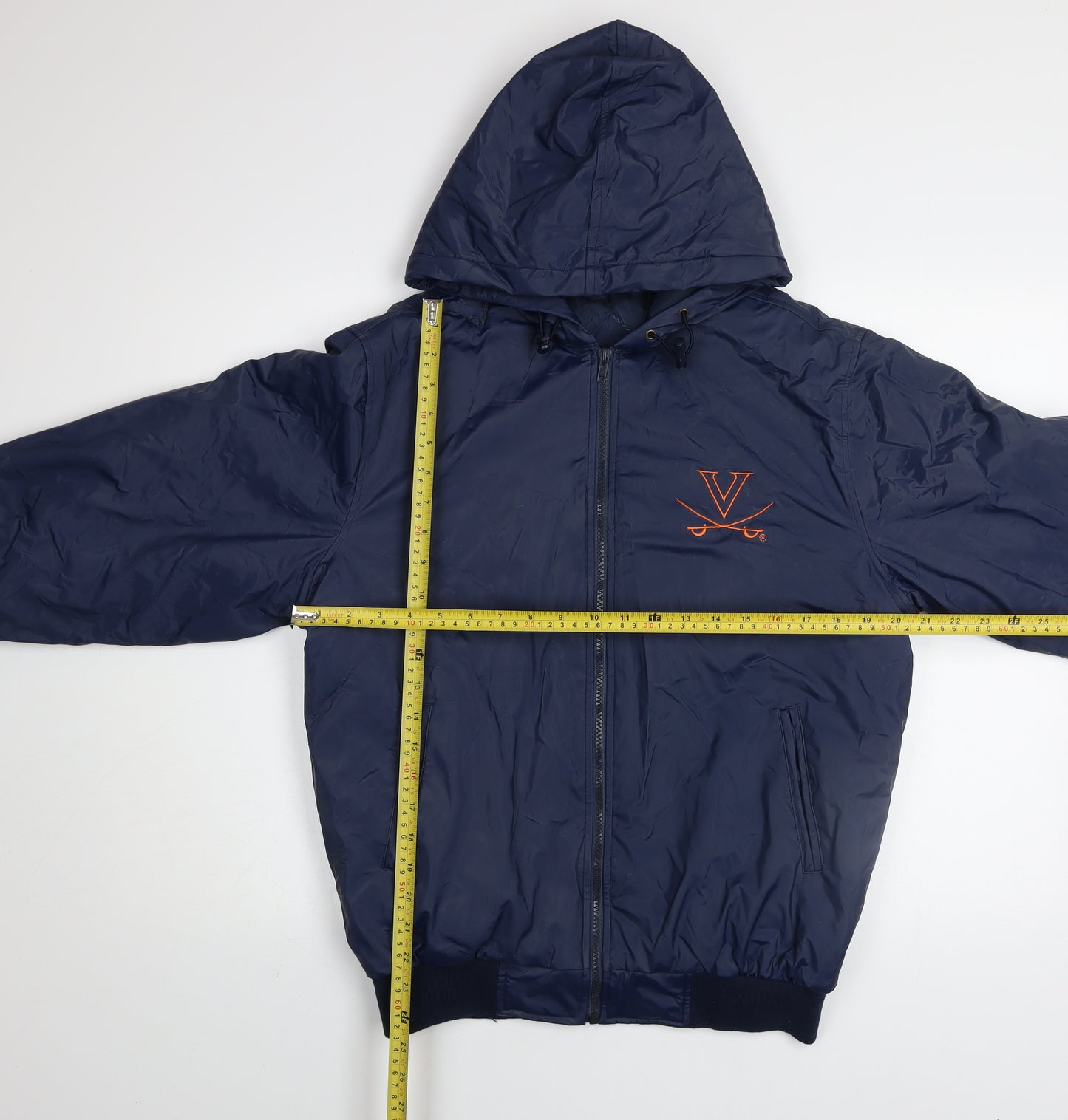 Steve & Barry's Men's Blue Hooded Bomber Jacket S