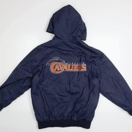 Steve & Barry's Men's Blue Hooded Bomber Jacket S
