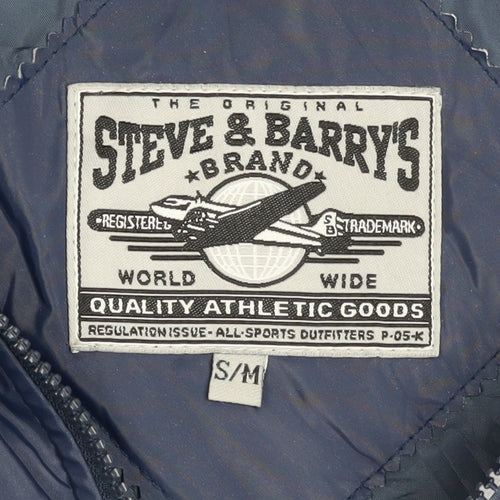 Steve & Barry's Men's Blue Hooded Bomber Jacket S