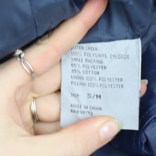 Steve & Barry's Men's Blue Hooded Bomber Jacket S