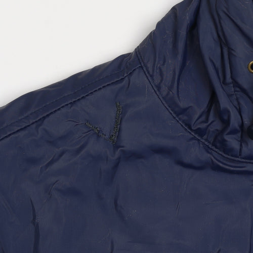 Steve & Barry's Men's Blue Hooded Bomber Jacket S