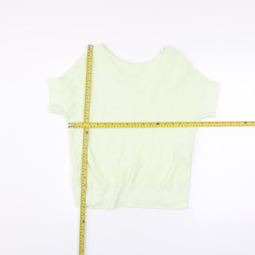 Mint Velvet Womens Light Green Short Sleeve Knit Top XS Linen Blend