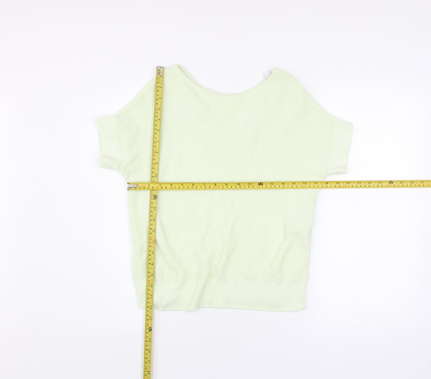 Mint Velvet Womens Light Green Short Sleeve Knit Top XS Linen Blend
