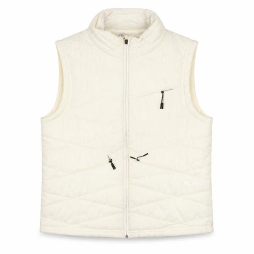TCA Mens Ivory Full Zip Padded Waistcoat Bodywarmer L