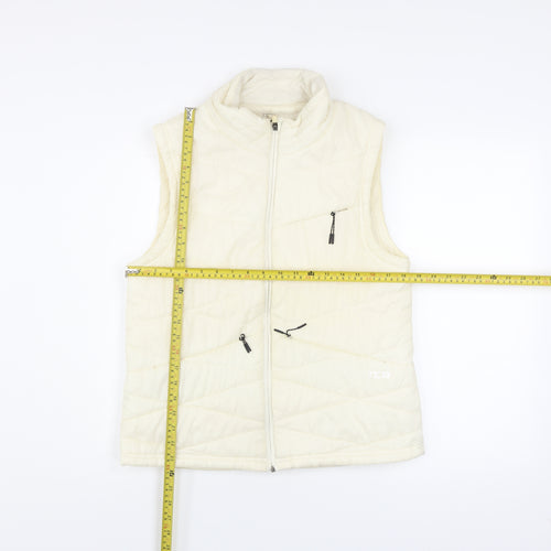 TCA Mens Ivory Full Zip Padded Waistcoat Bodywarmer L
