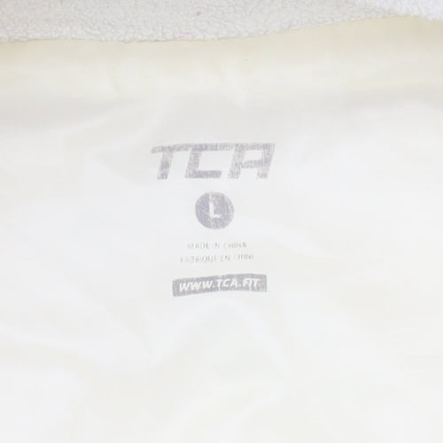 TCA Mens Ivory Full Zip Padded Waistcoat Bodywarmer L