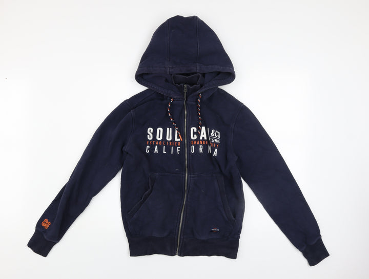SoulCal & Co Men's Blue Hooded Full Zip Jacket Size S