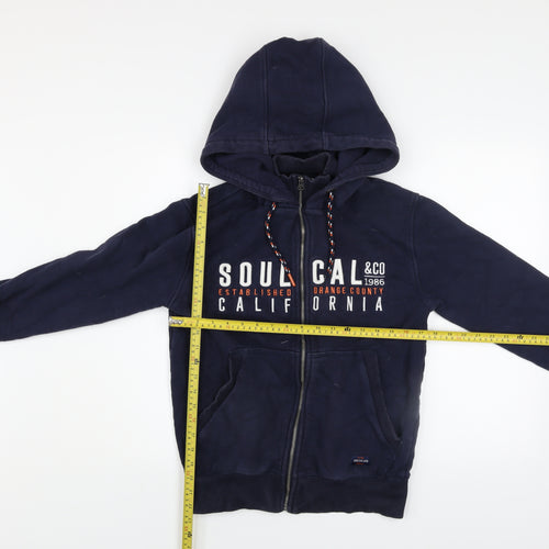 SoulCal & Co Men's Blue Hooded Full Zip Jacket Size S