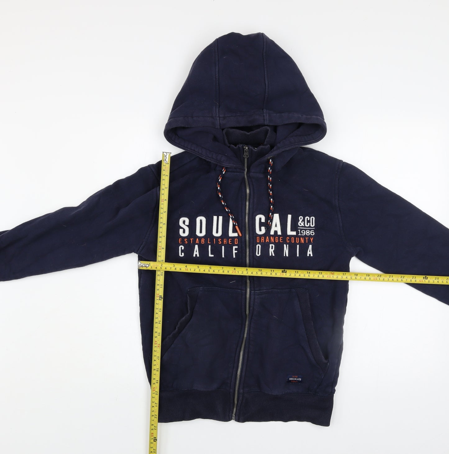 SoulCal & Co Men's Blue Hooded Full Zip Jacket Size S